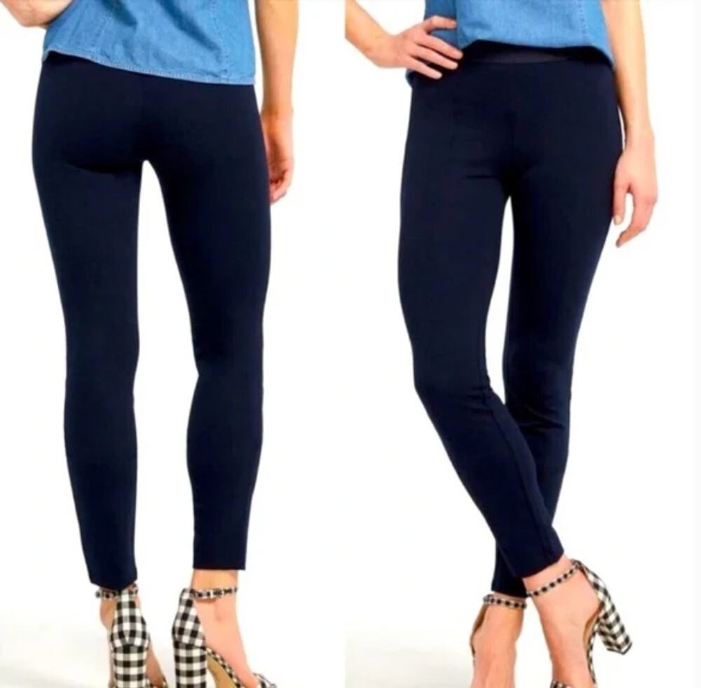 Draper James Casual Ponte Knit Skinny Pants Leggings Navy Blue S Small
